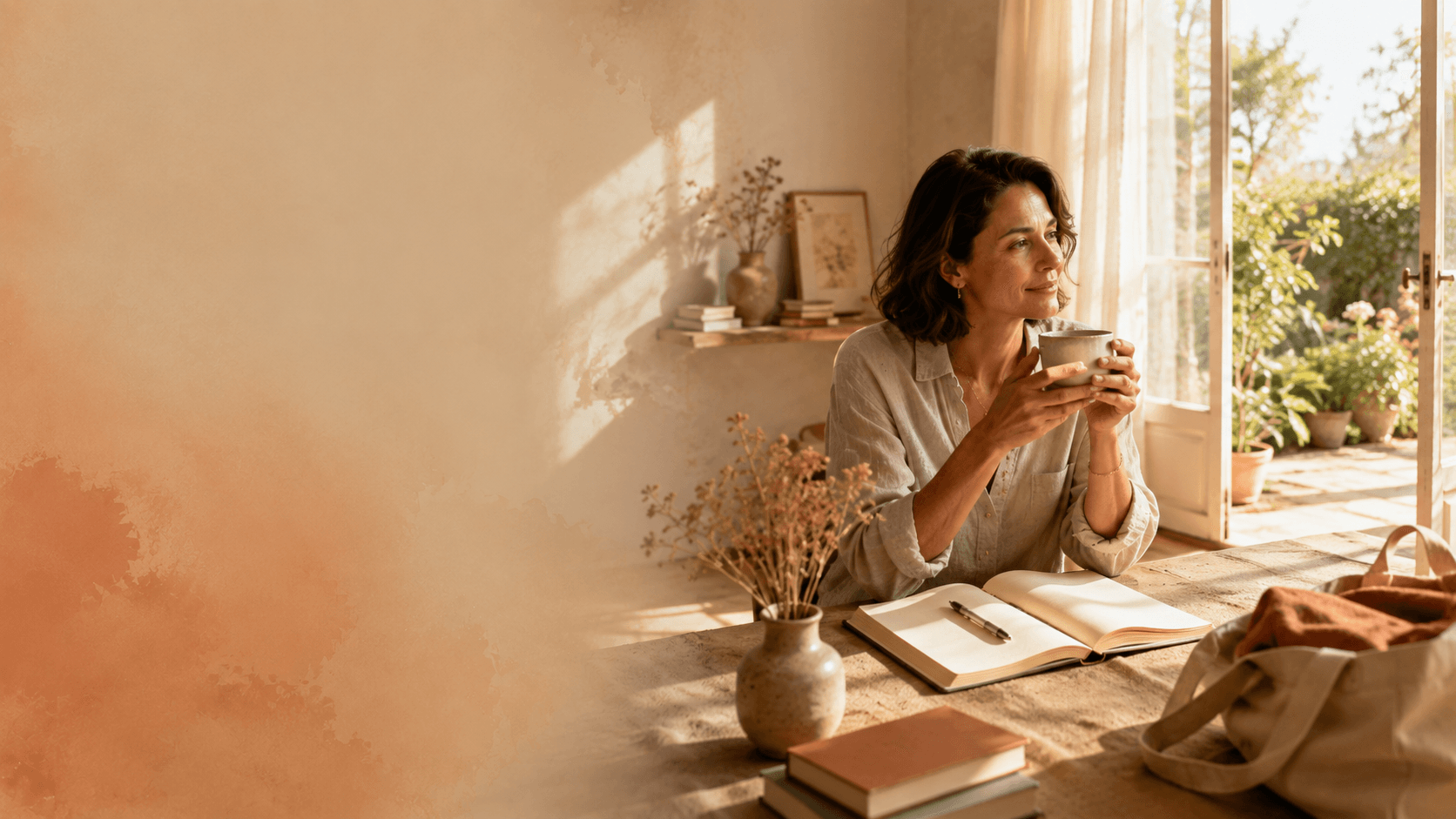 Livros em uma composição acolhedora para acompanhar novas fases e recomeços.
